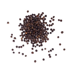 black peppercorns isolated on white background