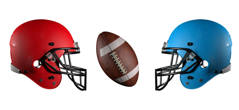 American Football helmet and ball