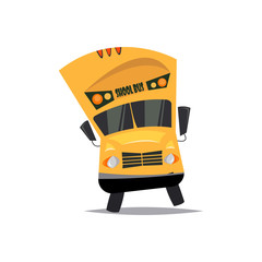 Cartoon bus.Vector illustration.Back to school.