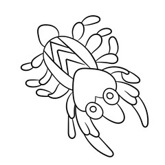 Plankton shrimp in coloring page for childrean and adult in vector