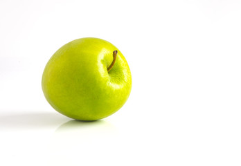 Tilted green apple