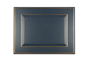 Kitchen, curved radial facade of furniture, front view. Kitchen facade isolated on white background.