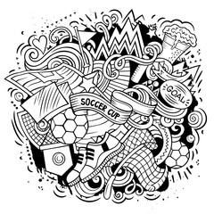 Cartoon vector doodles Football illustration