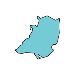 South Korea map icon, cartoon style