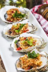 Roast oysters plate
