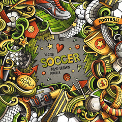 Cartoon vector doodles Soccer frame