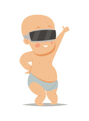 Augmented reality.Little boy.Cartoon style.Vector illustration.