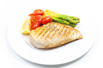 a dish of chicken breast