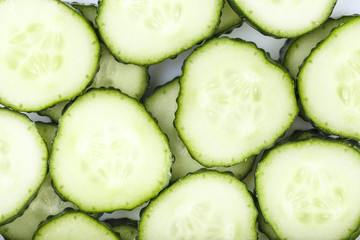 slices of cucumber as a background