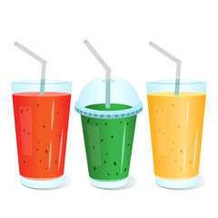 Set of juice glasses icons. Can be used for soft drinks menu design.