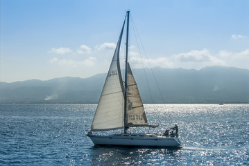 Obraz premium Kalymnos Island, Greece; 23 October 2010: Bodrum Cup Races, Gulet Wooden Sailboats