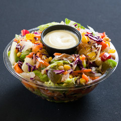 Close up shot of a healthy green salad