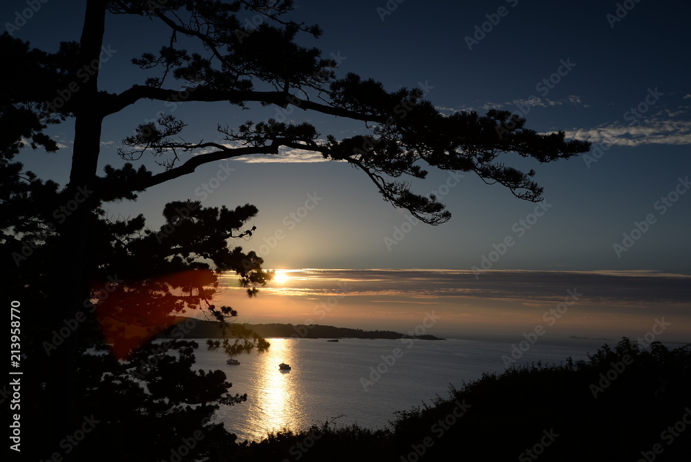 Poster Abend bei Perros-Guirec, Bretagne