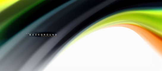 Fluid liquid mixing colors concept on light grey background, curve flow, trendy abstract layout template for business or technology presentation or web brochure cover, wallpaper