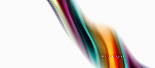 Fluid liquid mixing colors concept on light grey background, curve flow, trendy abstract layout template for business or technology presentation or web brochure cover, wallpaper