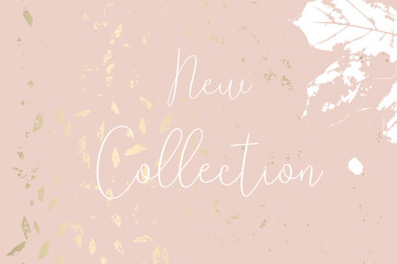 Autumn collection trendy chic gold blush background for social media, advertising, banner, invitation card, wedding, fashion header