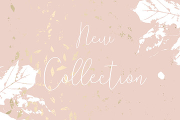 Autumn collection trendy chic gold blush background for social media, advertising, banner, invitation card, wedding, fashion header