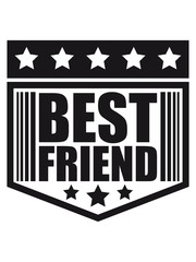 wappen schild sterne best friends text logo freunde beste liebe paar 2 team crew duo zusammen bleiben spaß freundin freund treu
