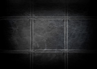 Leather black texture. Black dark leather background.