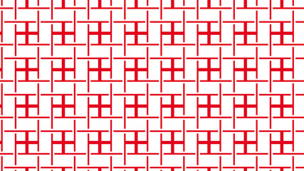 Red lines making geometric shapes on a white background
