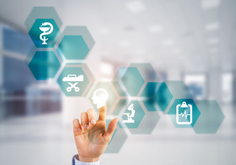 Innovative technologies for science and medicine in use by female doctor or scientist