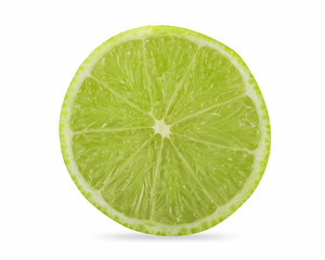 lime slice isolated on white background