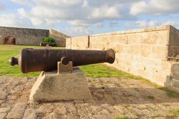 Fototapeta na wymiar Old Guns on Acre Walls