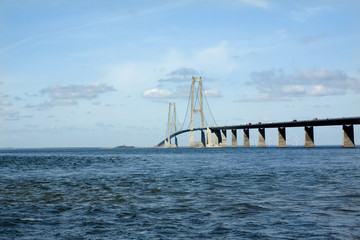 The great belt bridge, Storebelt in Denmark, connecting Zealand with Funen