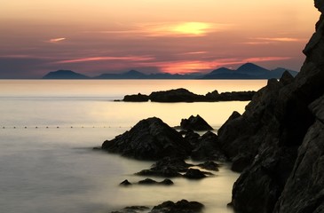 Rocks after sunset