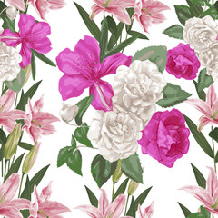 Floral bouquet seamless pattern