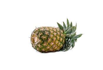 Pineapple is a fruit with high vitamins and sweet taste on a white background.