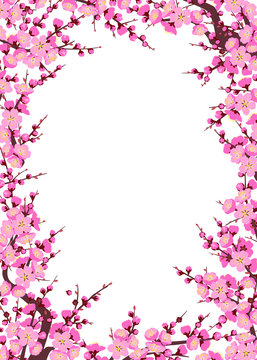 Plum Blossom Branches Vertical Frame