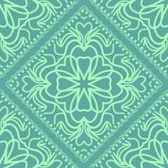 Mandala graphic background, square pattern with floral geometric ornament. vector illustration.