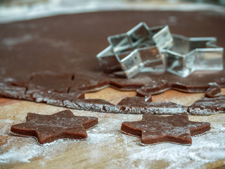 Christmas gingerbread cookie preparation