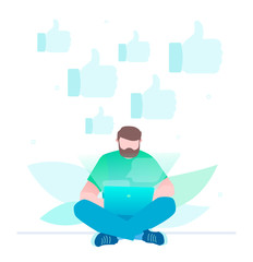 Get more likes - flat design style illustration