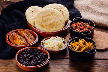 Ingredients to fill Venezuelan arepas