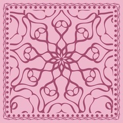 vector illustration. pattern with floral mandala, decorative border.