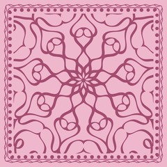 vector illustration. pattern with floral mandala, decorative border.