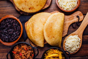 Fried empanadas and some ingredients