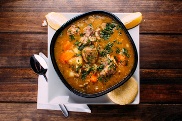 Meat soup with vegetables