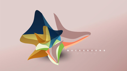 Abstract background - geometric origami style shape composition, triangular low poly design concept. Colorful trendy minimalistic illustration