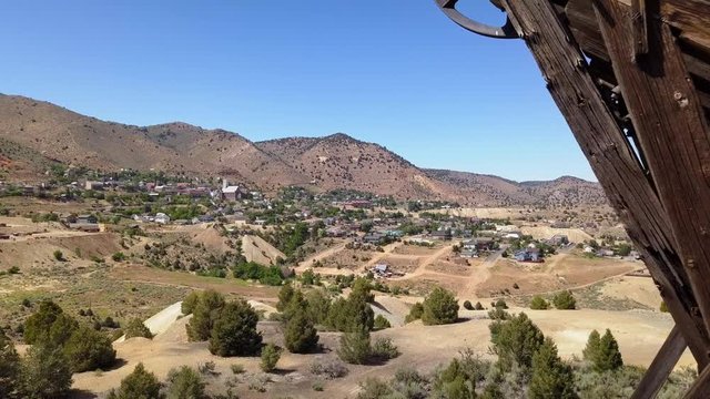 Drone flyby of bullwheel and foundation remains