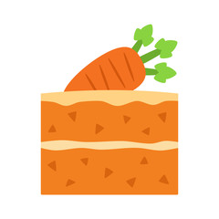 Carrot cake on white background