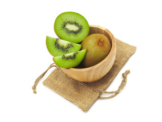 Slice of fresh juicy delicious and healthy kiwi fruit, isolated on white background.