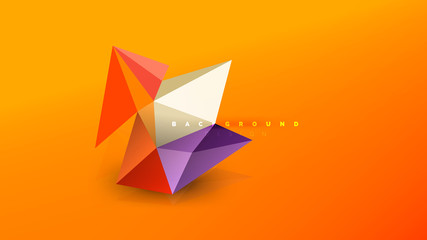 Abstract background - geometric origami style shape composition, triangular low poly design concept. Colorful trendy minimalistic illustration