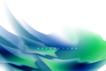 Holographic fluid colors flow, colorful liquid mixing colours motion concept