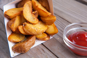 Fresh fries potatoes