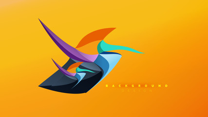 Fototapeta premium Abstract background - geometric origami style shape composition, triangular low poly design concept. Colorful trendy minimalistic illustration