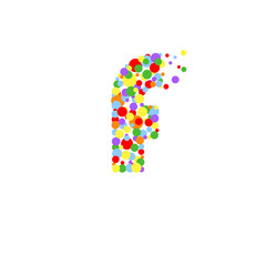 f-letter from colored bubbles. Bubbles design. Vector illustration. - 213970571