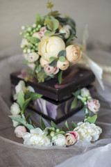 wreath, wedding decoration of the bride, flowers, bouquet